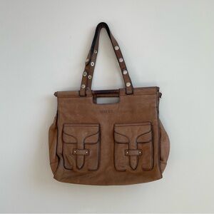 LOEWE Vintage Brown Leather Rigid Handle Tote